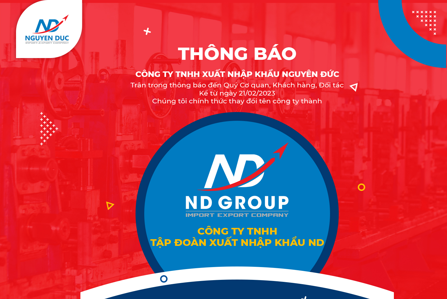 Thông báo Thay đổi tên công ty